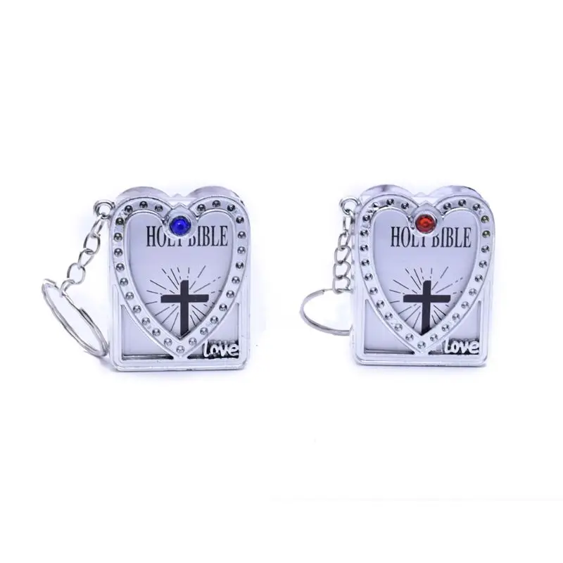 

Mini Keychain Jesus Catholic Religious Jewelry Cross Book Pendant