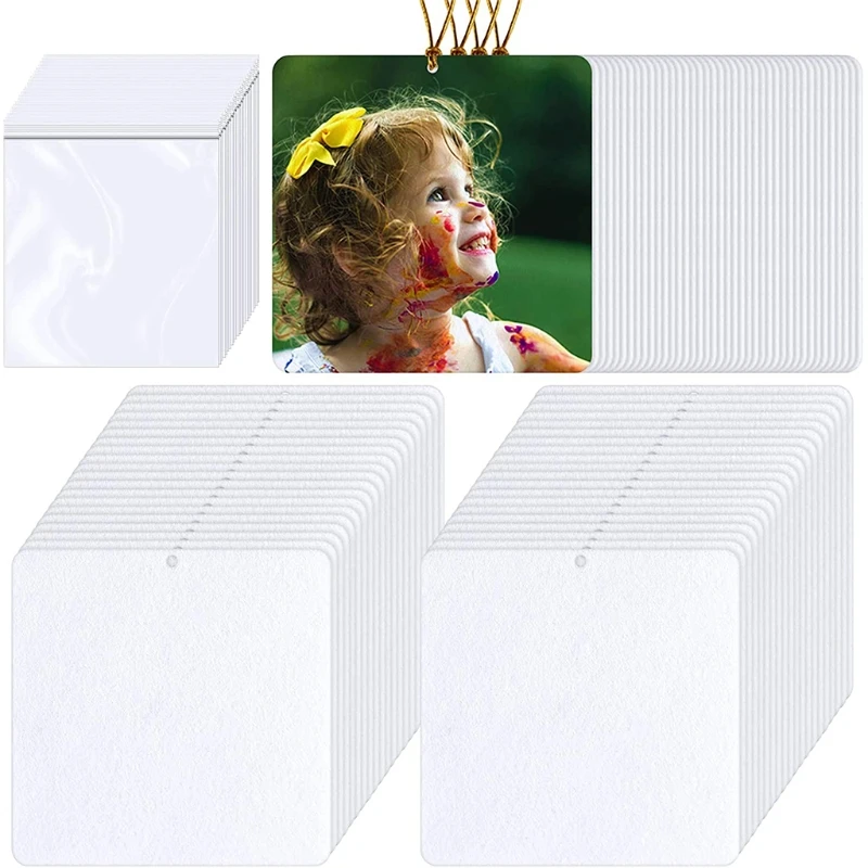 

100 Pieces Sublimation Air Freshener Blanks DIY Air Freshener Scented Sheets Blank Car Pressed Felt Blanks for DIY Heat for 97QE