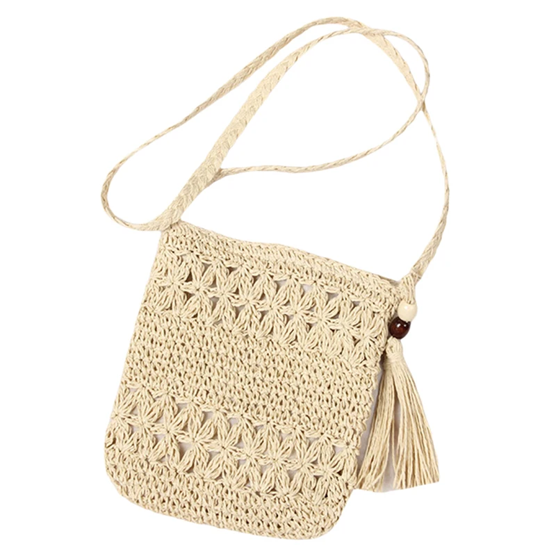 

2021 Women Summer Straw Crossbody Bags Hollow Out Braided Shoulder Bag Casual Tassel Shoulder Beach Travel Bags New