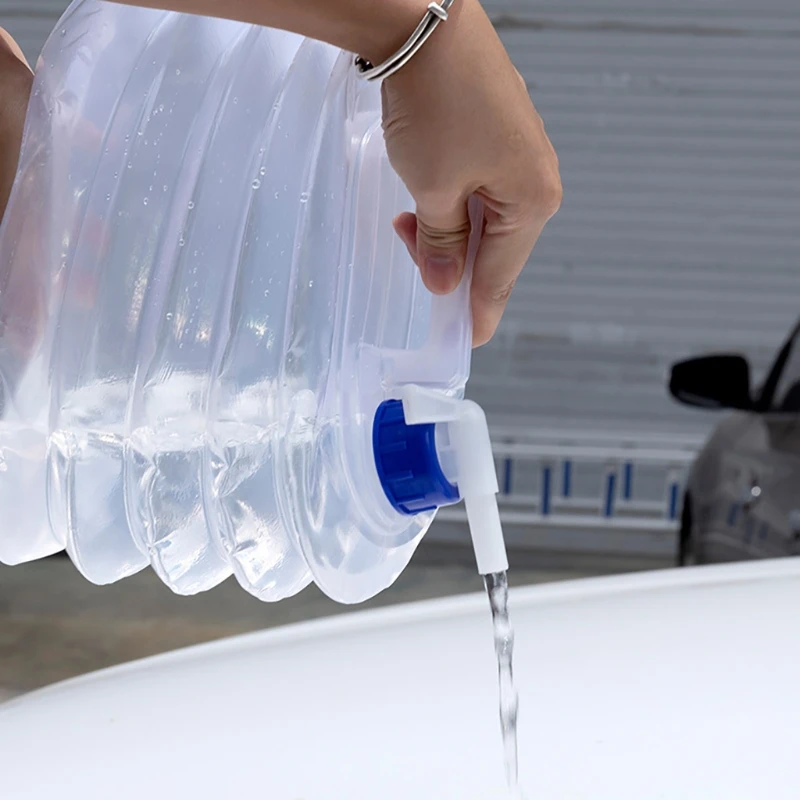 

5L/10L/15L Car Foldable Large Capacity Bucket Container For Outdoor Travel Camping Portable With Tap Water Bag