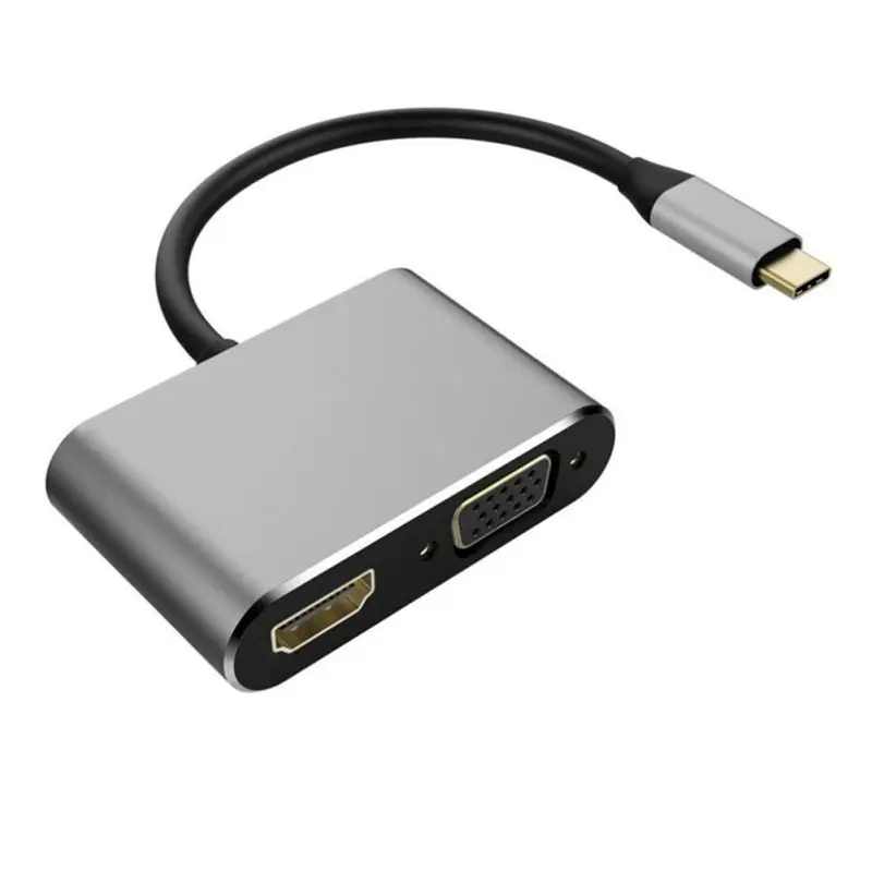 USB 3 1 Type-C к Vga Hdmi 4K UHD Plug-and-play Алюминиевый шнур конвертера для Mac-OS Linux Windows C кабель