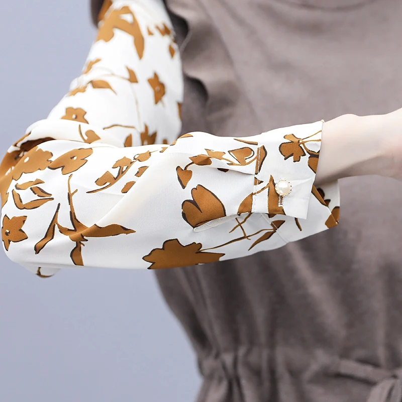 

Korean fashion leisure suit spring and autumn new design women pullover top floral sleeve blouse pants 2 pcs clothing set suit