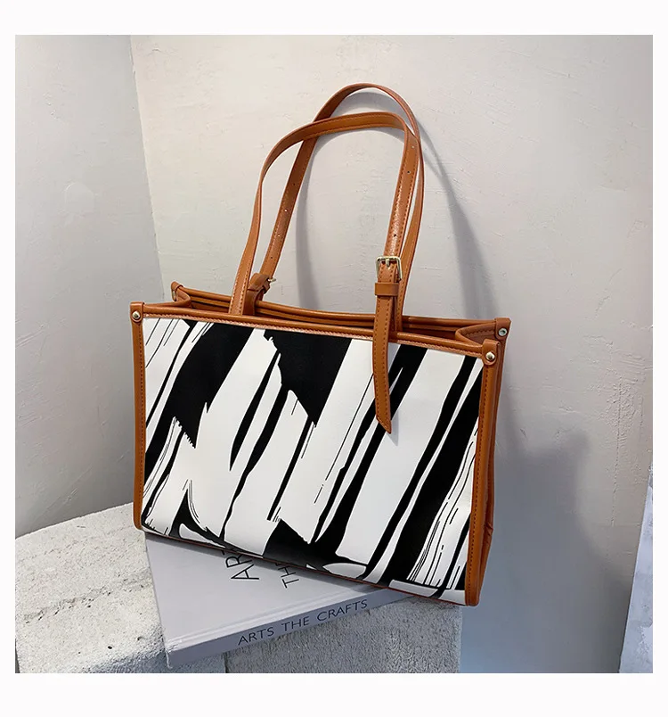 

Women's Leather Handbags Printing Women Bag 2020 Luxury Lady Hand Bags With Purse Pocket Women Messenger Bag Big Tote Sac Bols