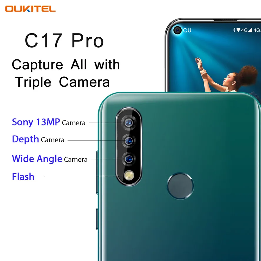 Глобальная версия Oukitel C17 Pro Android 9 0 Pie смартфон Face ID 6 35 &quotэкран 4 Гб 64 MT6763