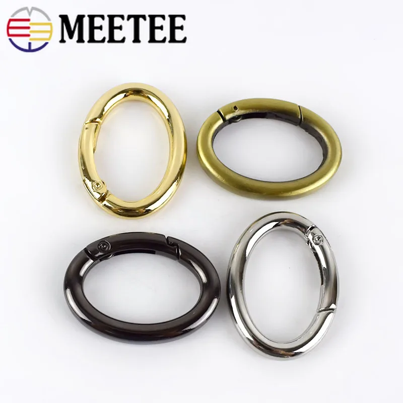 Металлические овальные Пружинные пряжки Meetee с круглым кольцом диаметром 28/37/54 мм