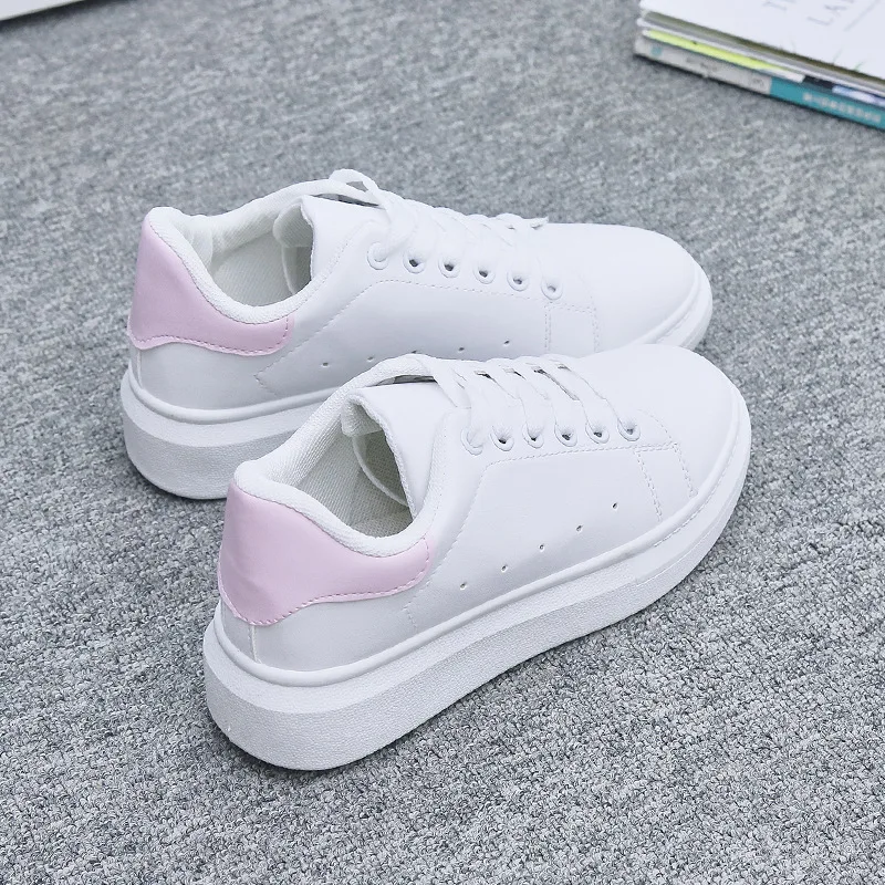 

2021 New White Shoes Women Comfortable Thick Sports Casual Board Trend Running Sneaker for Female