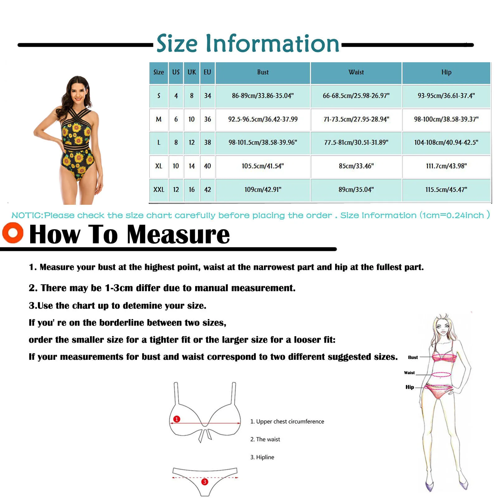 

Women's swimwear Swimsuit Women's Bikini Set Push Up Print Sunflower Bra Swimsuit Beach Wear Summer Beach Bathing Suit