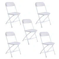 5pcs portable plastic folding chairs whiteblack office chairs for convention exhibition parties and wedding