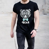 fashion bear summer t shirt fashion cotton large size flower bear short sleeve t shirt mens and womens shirts ins style