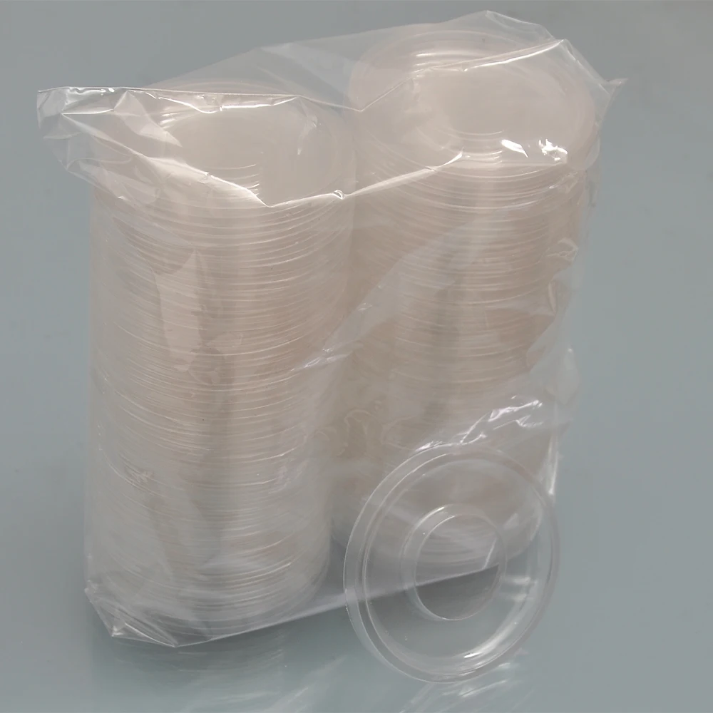 

Wholesale 100/pack ackPlastic Tray Mink Lashes Clear round Tray With Private Label Logo eyelashes Packing Box Case Bulk Supplies