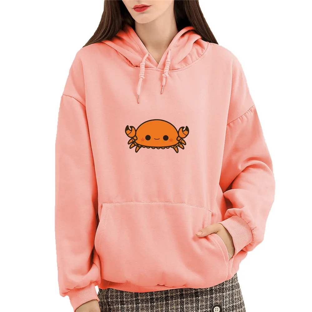 

Cute Crab Printing Sweatshirts Streetwear Hoodies Hipster Women Black Korean Hoodie Oversized Kpop Damen Sweatshirt Hoodie Coat