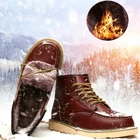 Мужские кожаные ботинки, водонепроницаемые ботинки для снега, для улицы, для пешего туризма, Рабочая обувь
