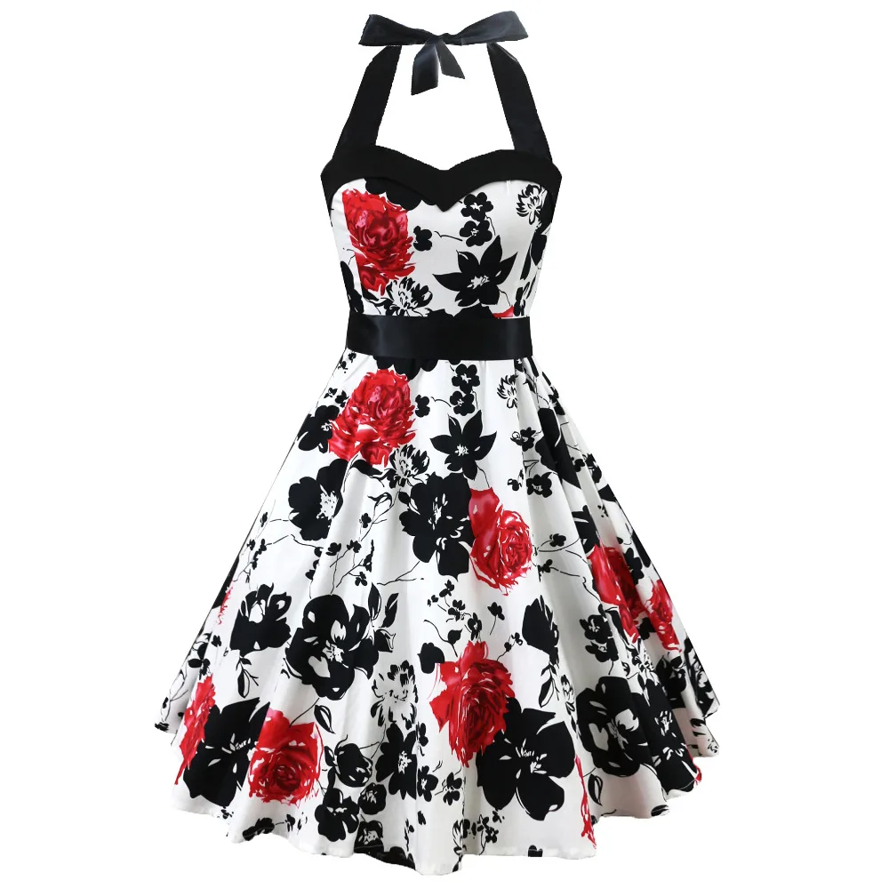 Женское винтажное платье в готическом стиле панк размера плюс с цветочным