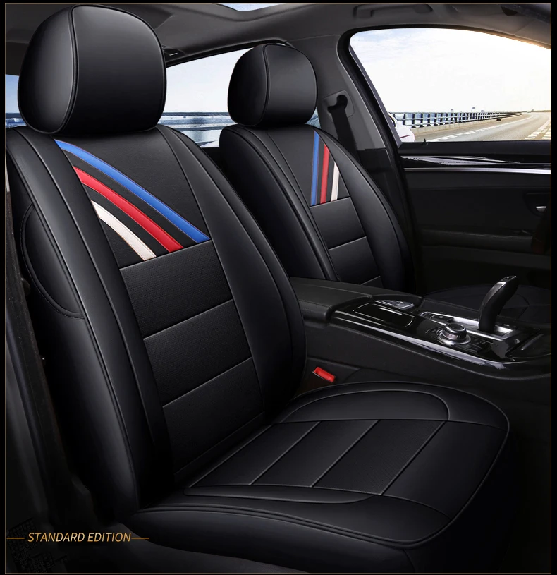 custom only 2 pc front seat leather car cover for Volkswagen Magotan Golf Tiguan Scirocco Touarege auto accessories | Автомобили и