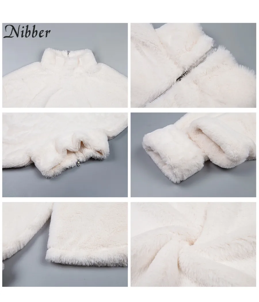 Nibber/Осенняя мода, женские топы с плюшевой подкладкой, длинная плюшевая куртка с капюшоном,, уличный Повседневный Белый пуловер для вечеринки, женский свободный Тонкий Топ