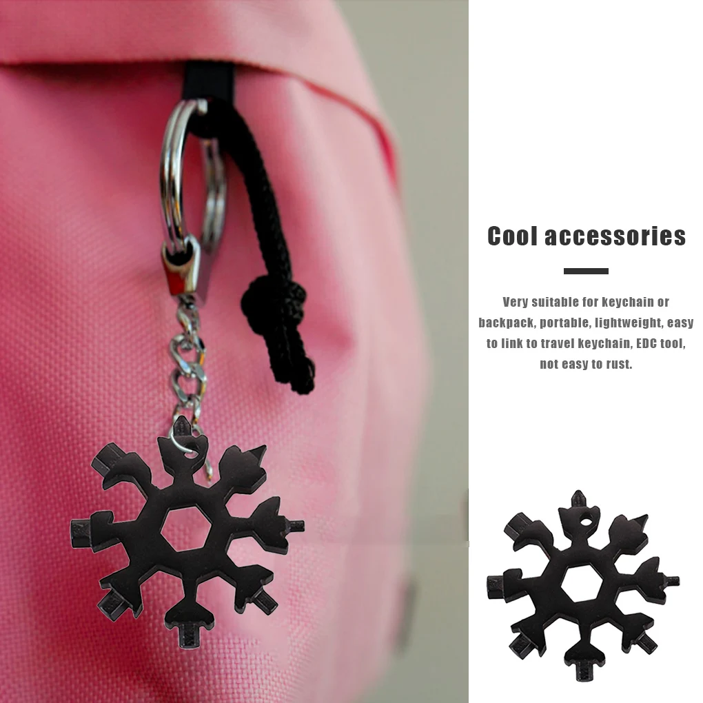 

18 дюймов 1 инструмент для снежинок, портативный гаечный ключ для походов и кемпинга, многофункциональный инструмент для кемпинга и выживани...