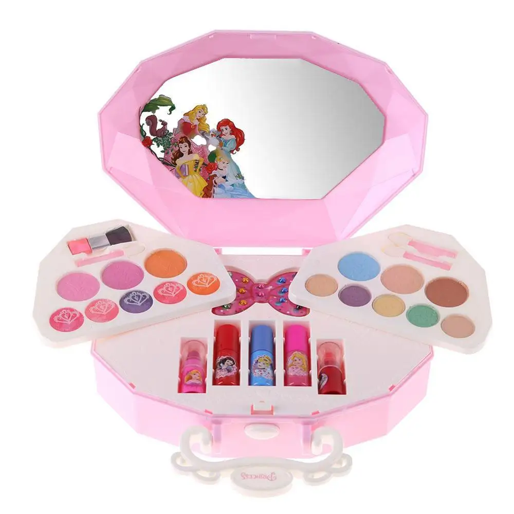 Style5 Disney Портативный Дети девушки макияж набор игрушек для чистые нетоксичные вид косметики комплект для маленьких девочек; платья из плюша и теней Кисть для макияжа Палитра ролевые игры игрушка - Цвет: Style5