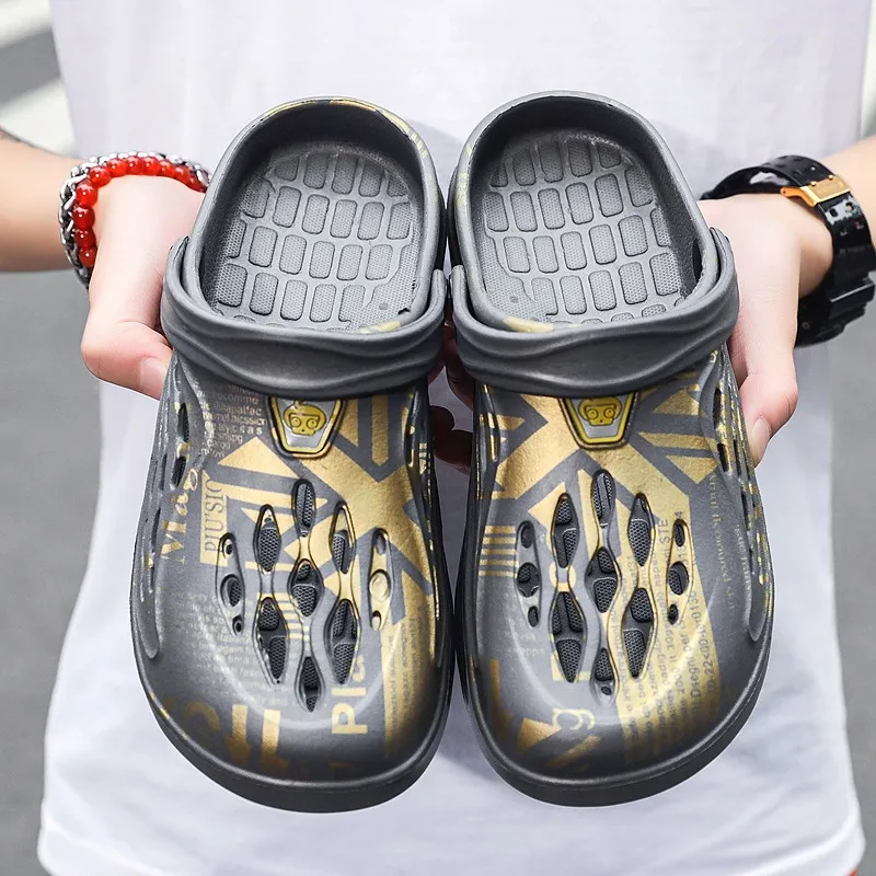 Удобные мужские садовые сабо дышащие сандалии из ЭВА повседневная обувь для