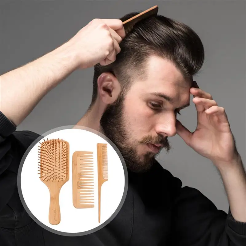 

3Pcs Hair Brush Barber Home Professional Hair Stylist Tools Hairdressing Comb Paddle Brush