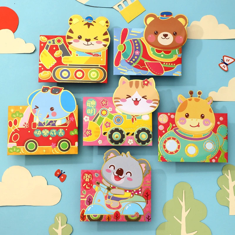 

6pcs 2022 Chinese Tiger Year Hongbao Money Packet Red Envelope New Year Red Packet