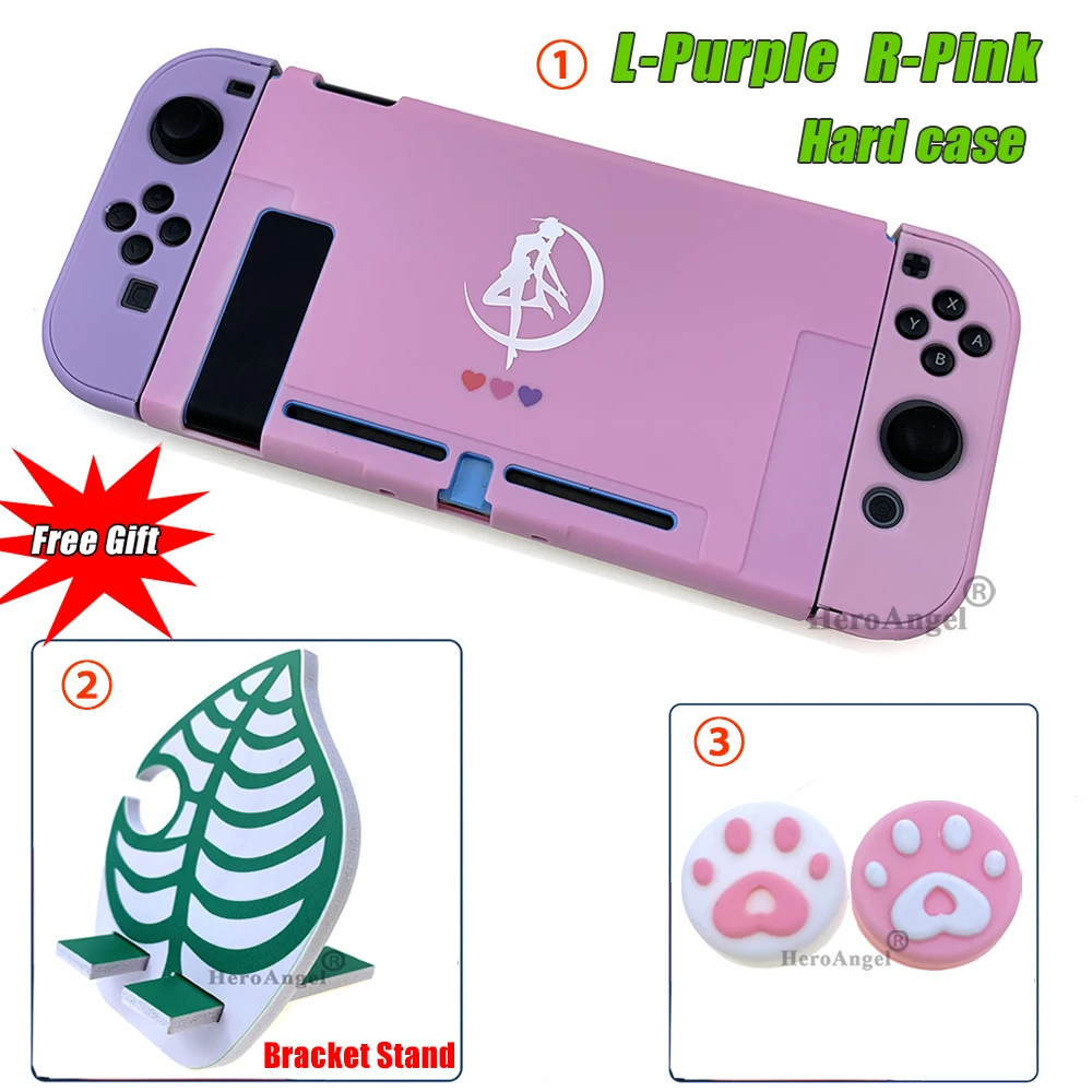 

2020 New Cute Pink Protective Case Cover Shell Set For Nintendo Switch NS shockproof Joy-Con Controller Pink Console Accessories