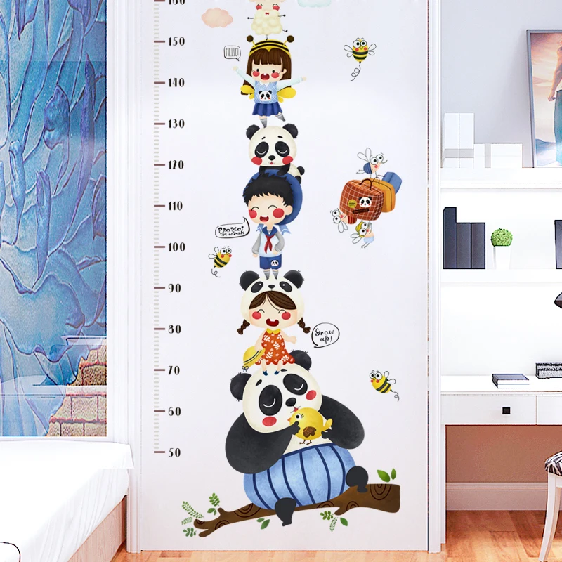 

Kids Rooms Growth Chart Wallpaper Child Height Measure Wall Stickers Cartoon Room Decor Wallsticker Mural Boy Girl Bedroom decor