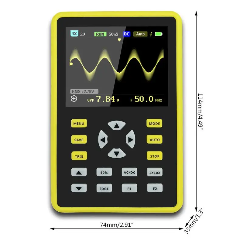 ADS5012H 2,4 дюймовый TFT экран портативный ips lcd Мини цифровой осциллограф E65A