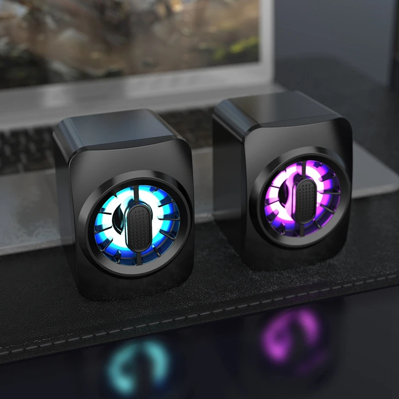Миниатюрный компьютерный динамик USB проводной RGB компактный для ПК ноутбука не