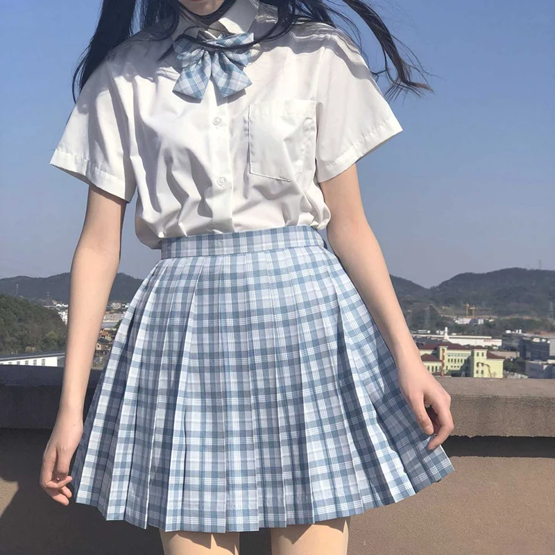 Женская летняя плиссированная юбка с высокой талией в клетку | Тематическая