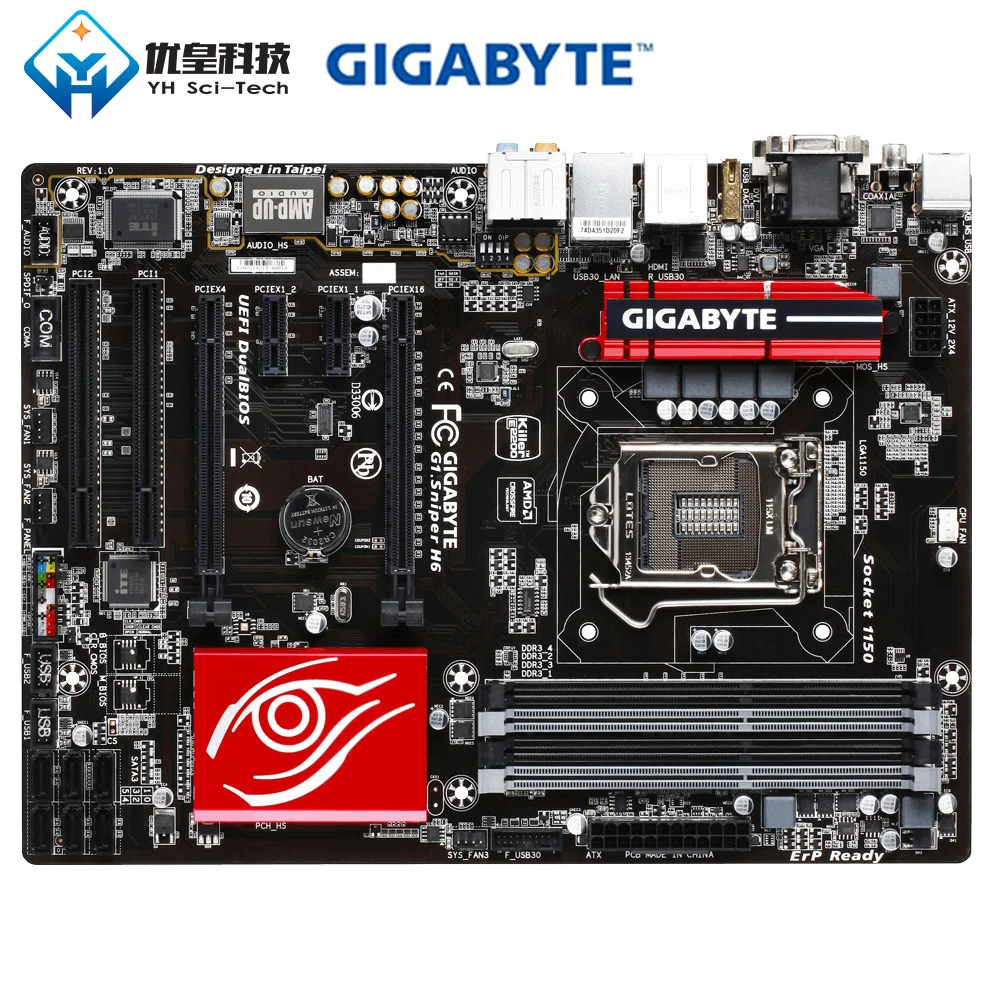Оригинальная б/у настольная Материнская плата Gigabyte G1.Sniper H6 H97 LGA 1150 Core i7/i5/i3/Pentium/Celeron DDR3 32G SATA3 ATX