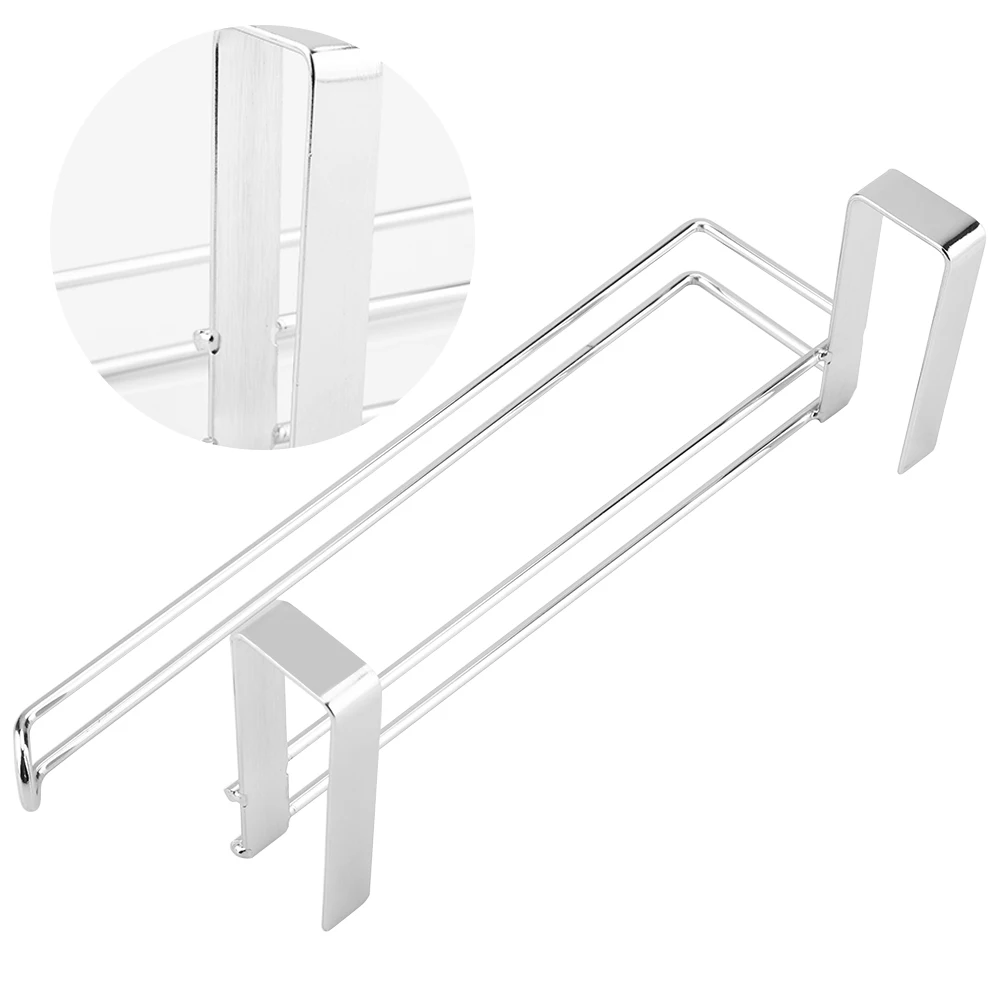 

Stainless Steel Kitchen Over Door Roll Paper Holder Paper Towel Rack Hanger