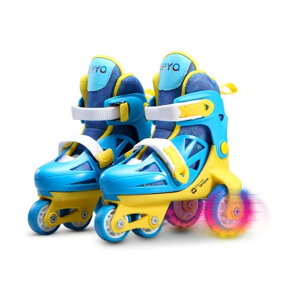Fresh blue EUR31-34 Дети Прекрасный стабильный баланс слалом параллельный мигающий кататься на коньках роликовые UNBreak Обувь Регулируемая моющаяся для мальчиков и девочек - Цвет: Fresh blue EUR31-34