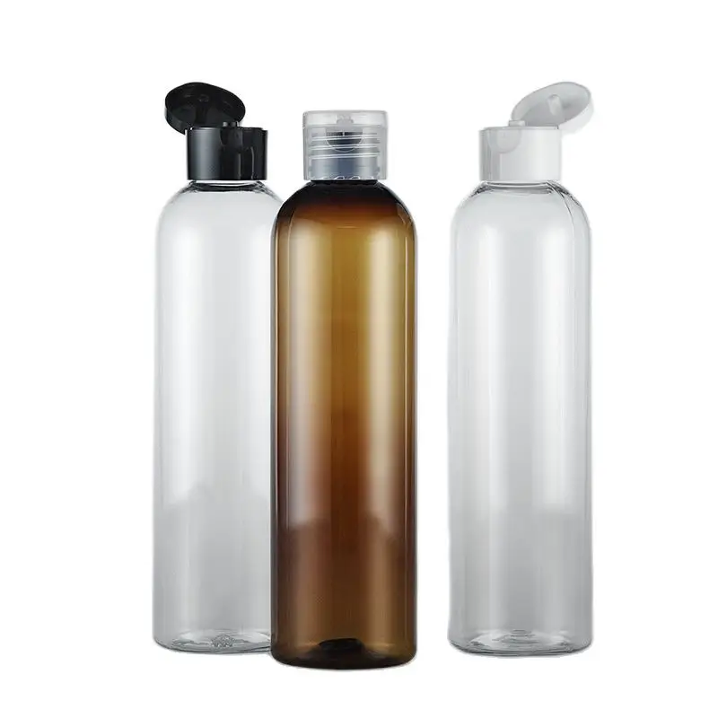

250ML X 25 Empty Plastic Refillable Cosmetic Bottles For Travel Packaging PET Flip Top Cap Bottle 250CC Shampoo Lotion Container