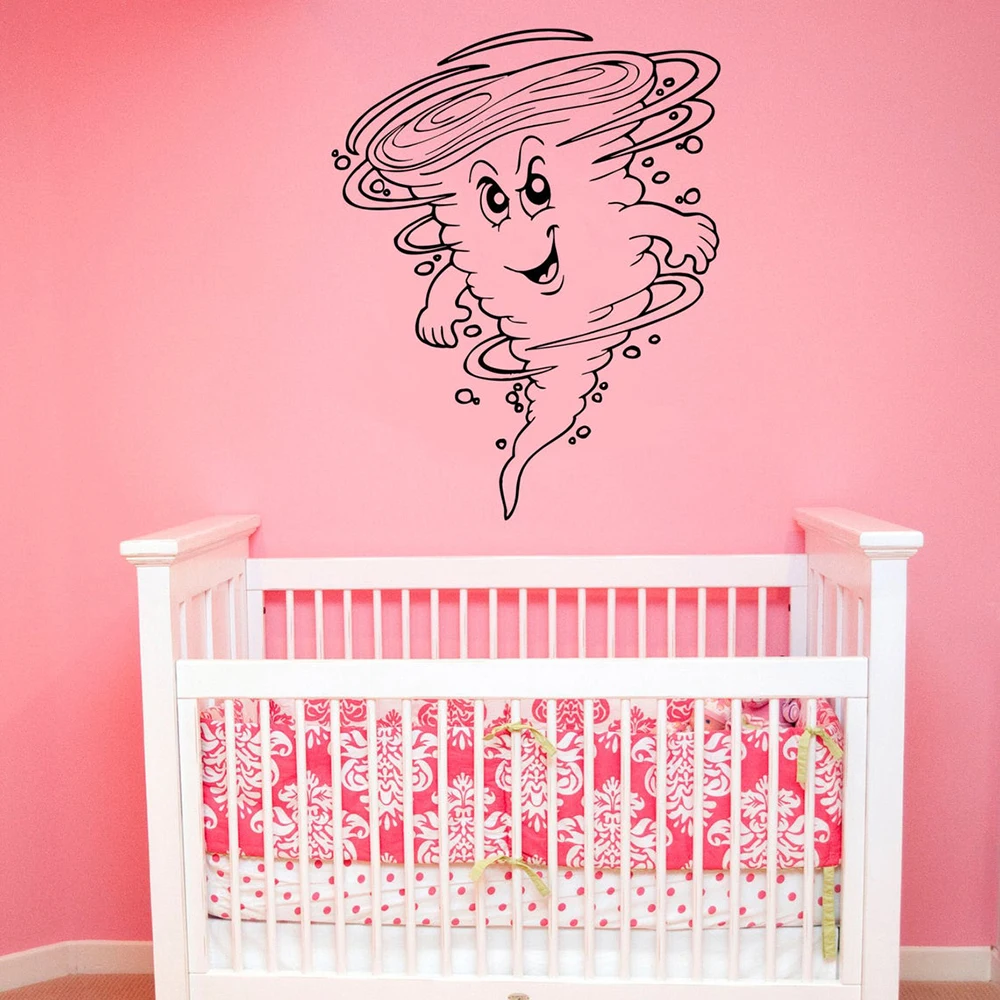 Забавная Наклейка на стену Ураган Виниловая наклейка Торнадо Настенная для