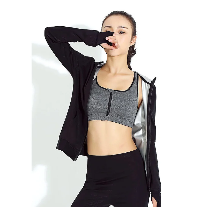 Женский брючный костюм для сауны тренировочный из эластичного нейлона с