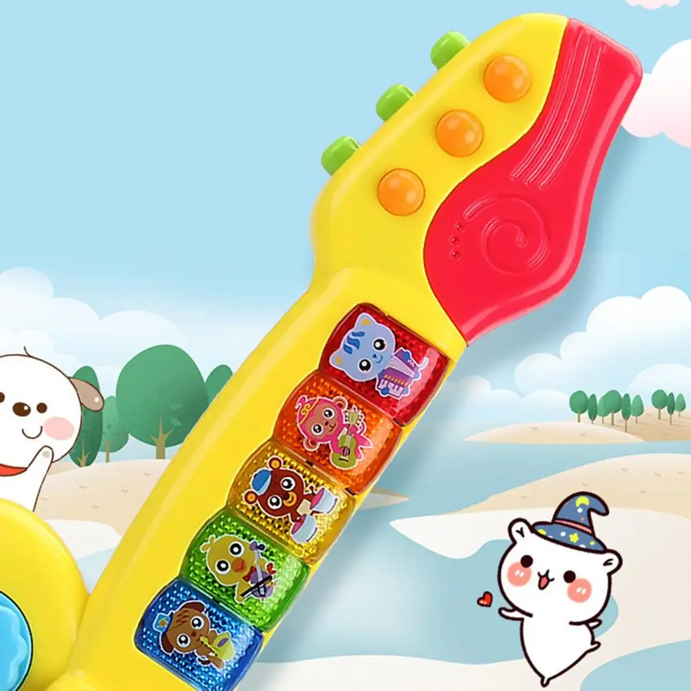 Мини мультяшный узор цветная электронная гитара детский музыкальный инструмент