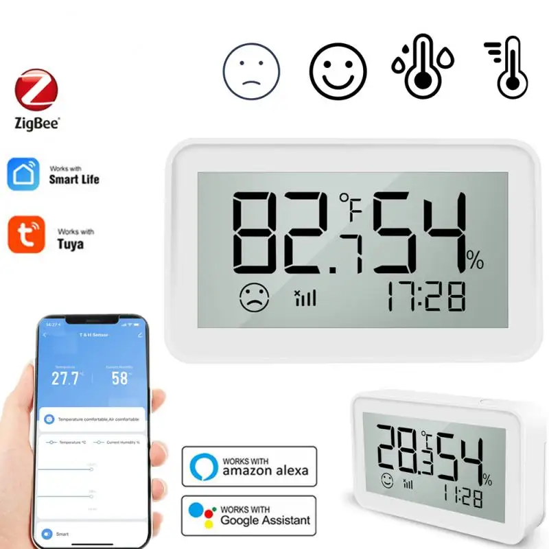 

Умный датчик TUYA Zigbee, комнатный термометр с цифровым ЖК-дисплеем, гигрометр, измеритель влажности и температуры