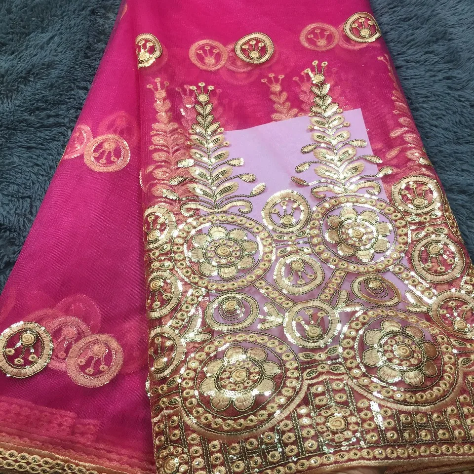 Высокое качество африканская кружевная ткань s Orange хороший французский чистая