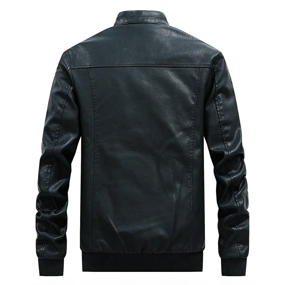 Куртка мужская из искусственной кожи мотоциклетная кожаная куртка с узором