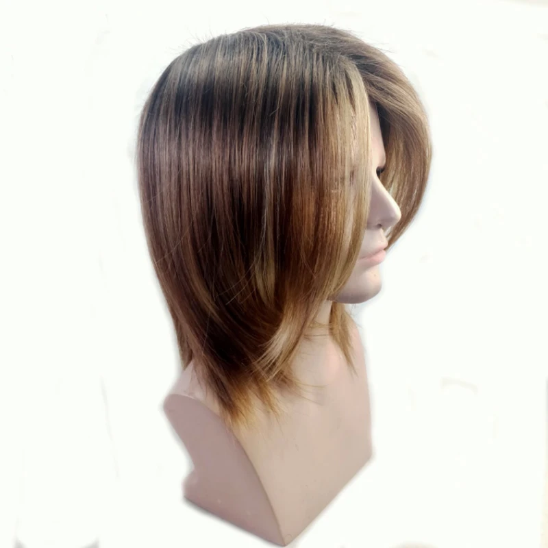 HAIRJOY Male  Medium Synthetic Hair Wig Straight Heat Resistant Fiber for Men