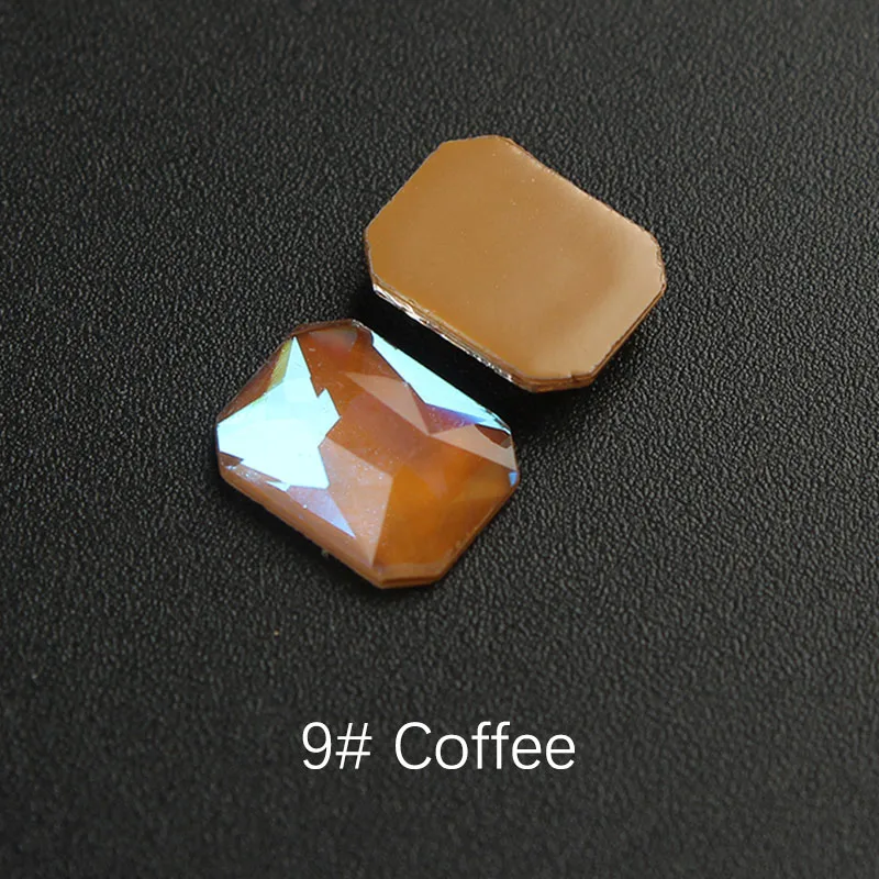 2.Coffee Rectangle 30 шт/партия ромб 6x10 мм плоская задняя смола без горячей фиксации 10 мокко цвета ромб стразы с плоской обратной поверхностью 3D драгоценные камни для дизайна ногтей - Цвет: 2.Coffee Rectangle