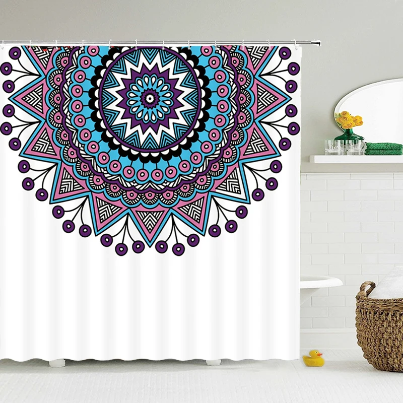 Занавеска для душа с индийской мандалой занавеска в богемном стиле цветочным