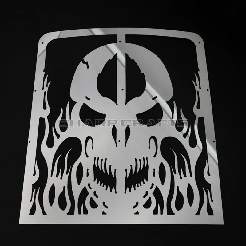 Высококачественный защитный чехол для радиатора мотоцикла с черепом и пламенем