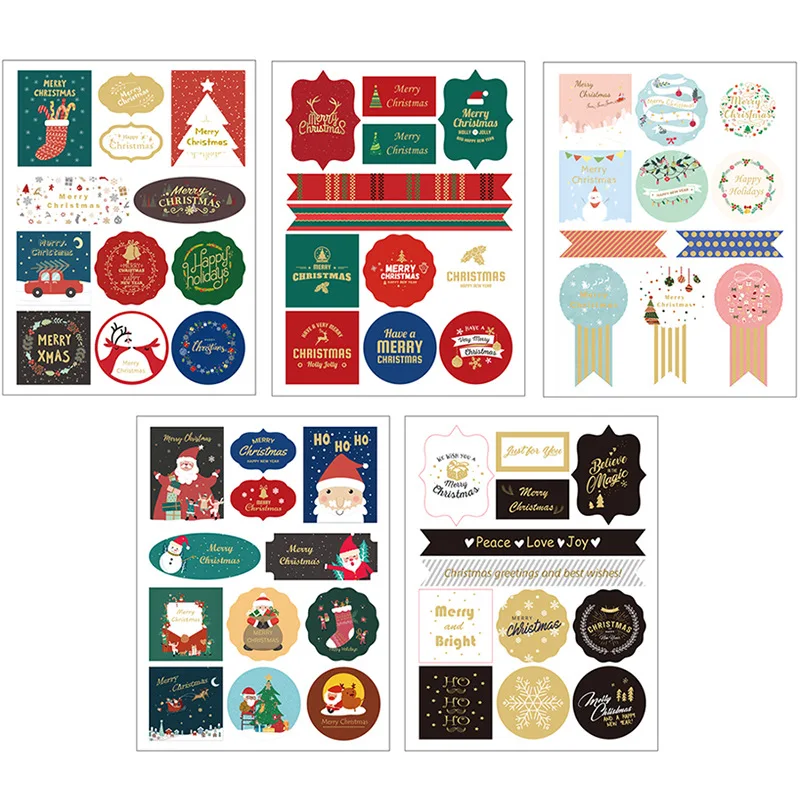 2 шт./компл. бронзового цвета Рождественский запечатывания Стикеры Рождество s