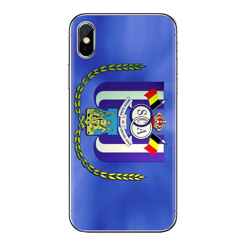 RSC Anderlecht logo football team For iPhone XS Max XR X 4 4S 5 5S 5C SE 6 6S 7 8 Plus Samsung Galaxy J1 J3 J5 J7 A3 A5 TPU Case |