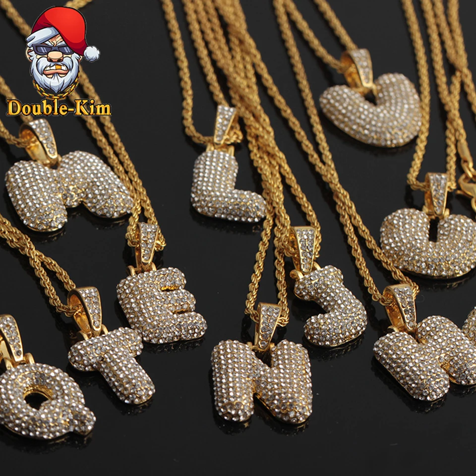 Женское ожерелье с подвеской в виде букв циркона стиле хип хоп рок уличная