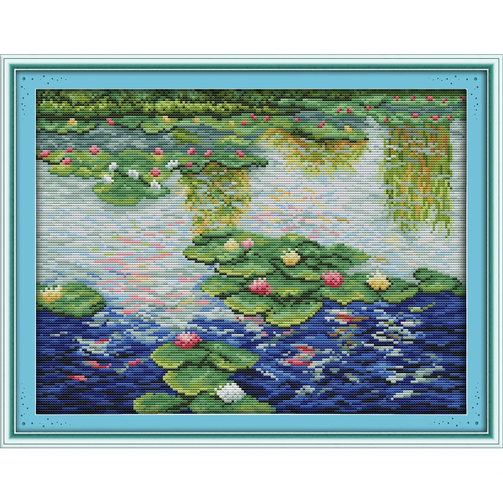 Вечная любовь водяная Лилия в пруду китайский набор крестиков экологический