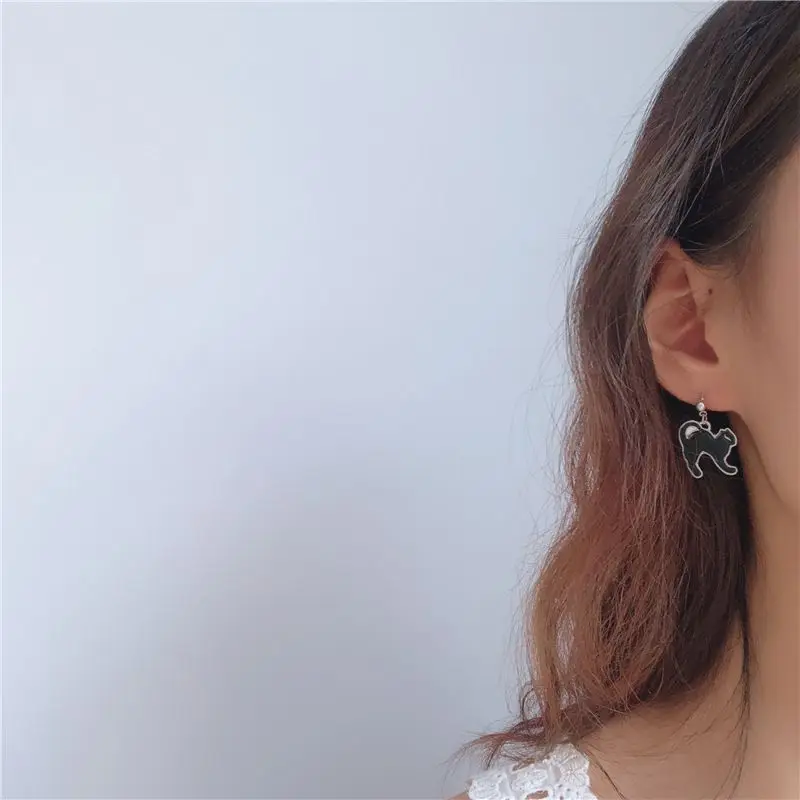 Женские серьги в форме кошки вечерние металлические ведьмы винтажном стиле