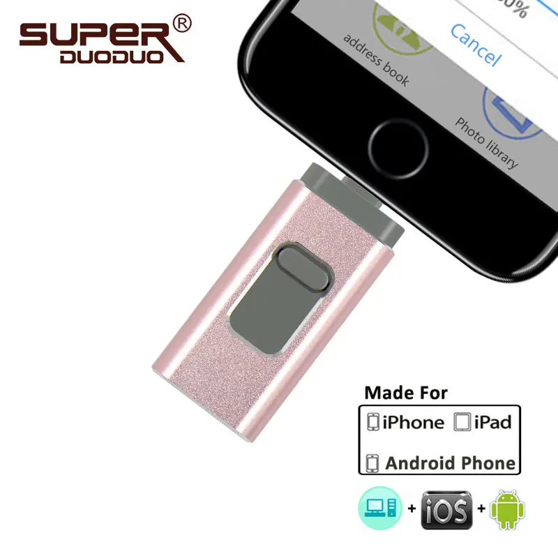 Usb флеш-накопитель 128 ГБ, 16 ГБ, 32 ГБ, 64 ГБ, флеш-накопитель HD, внешняя карта памяти для iphone 7, 7 Plus, 6, 6s Plus, 5S, ipad, флешка