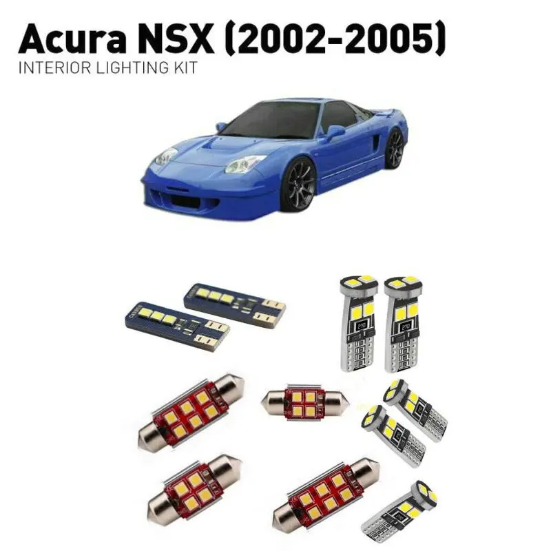 

For Acura nsx 2002 2003 2004 2005 8pcs White Canbus Car LED Bulb Reading Ceiling Map Light Interior Kit Door Lamp
